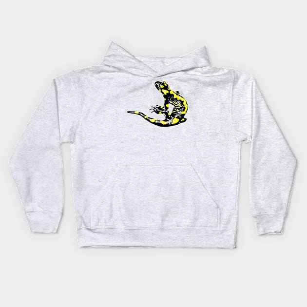 Fire salamander Kids Hoodie by obite